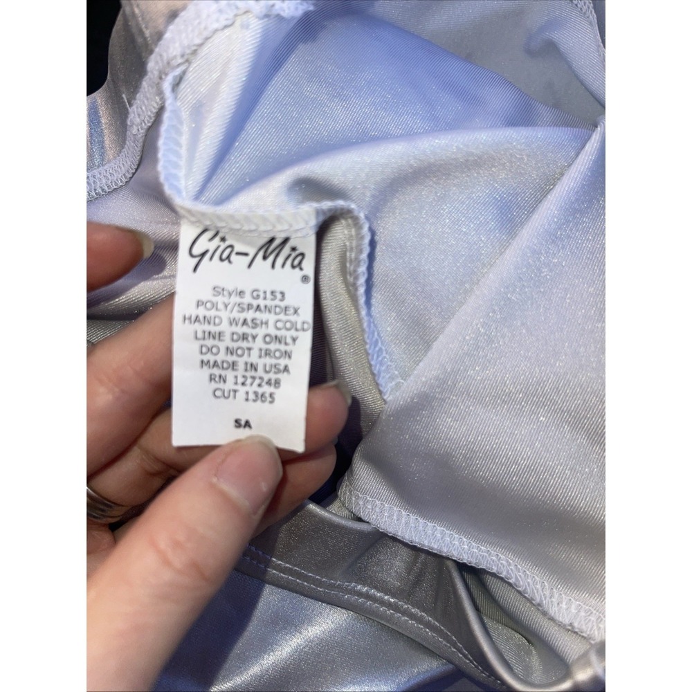 Gia-Mia Silver Metallic Booty Shorts Neo-Nostalgia Cyber Women's - Picture 3 of 7